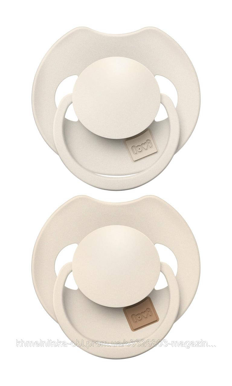 Пустушка силіконова динамічна LOVI Prime 6-18 міс 2 шт Coconut/Ivory, фото 1