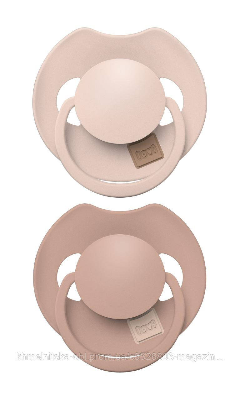 Пустушка силіконова динамічна LOVI Prime 6-18 міс 2 шт Nude/Blush, фото 1