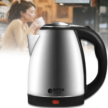 Електричний чайник з корпусом з нержавіючої сталі ємністю 2 л BITEK BT-7001 2000Вт