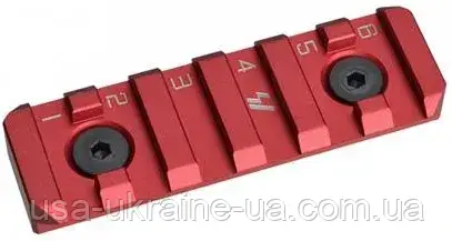 Планка Пікатінні SI 6 слотів KeyMod & M-Lok червона Strike Industries, фото 1
