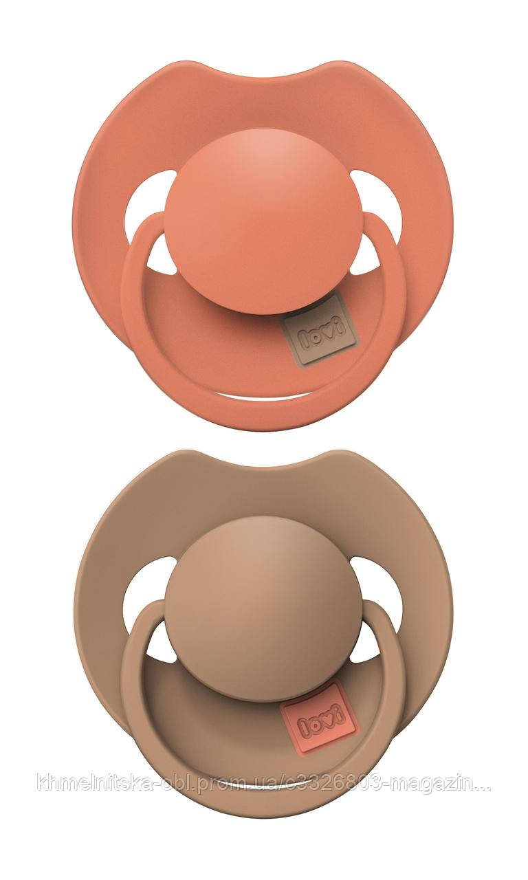 Пустушка силіконова динамічна LOVI Prime 18+ міс 2 шт Granola/Orange, фото 1