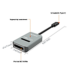 Док-станція Maiwo для M.2 NVMe (PCIe) USB 3.1 Type-C (K1696P 6402) Сіра, фото 3