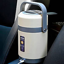 Ланч-бокс термос із підігрівом від USB Supretto багаторівневий 2 л (9159)