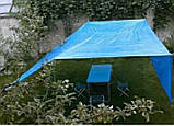 Тент 60 г/м2 10х15м "Blue" — водовідштовхувальне покриття від дощу та сонця, ідеальний тент на намет і для укривання, фото 2