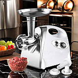 Електром'ясорубка соковижималка 3800 Вт Rainberg шнекова з насадкою кеббе 3 решітками для фаршу і реверсом, фото 3