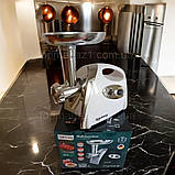 Електром'ясорубка соковижималка 3800 Вт Rainberg шнекова з насадкою кеббе 3 решітками для фаршу і реверсом, фото 6