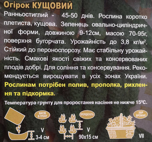 Огірок Кущовий 5г, фото 2