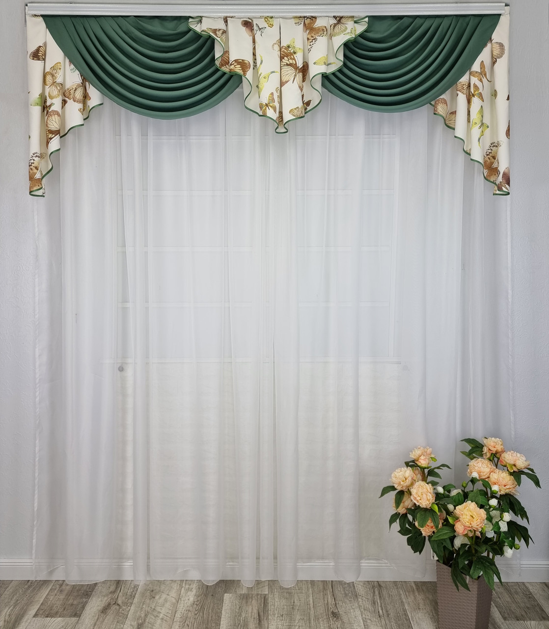 Ламбрекен "Бріджит" Олива (для карнизу 2 м завдовжки)