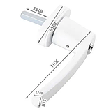 Ручка для металопластикових вікон і дверей із замком Malatec 23438, фото 5