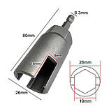 Ключ для барашкових гайок і гачків 80мм, тип В, насадка для шуруповерта, CR-V, фото 3