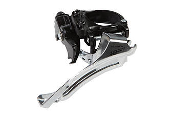 Перемикач перед. нижній хомут универсал. тяга max-42T под трубу 34,9/31.8 мм срiблястий з чорним Micro New FD-M21 для 3х10