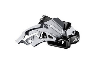 Перемикач перед. нижній хомут в+н/тяга max-40T под трубу 34,9мм (адаптер 31,8) срiблястий з чорним SHIMANO Aсera FD-M3000