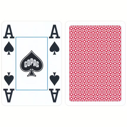 Пластикові гральні карти | Copag 4 Corner Jumbo Index червона, фото 1