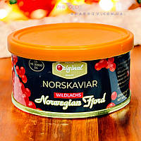Ікра червона горбуші (імітація) "NorsKaviar" ikrinka 140 грам (ключ+кришка).