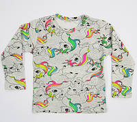 Футболка детская с длинным рукавом Бома Единорог 0541.85 Кулир стрейч, 86р. серый
