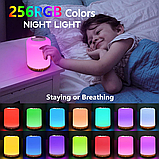 SOLIDEE лампа для ліжка: сенсорне управління, 256 RGB, тепле біле світло, USB-зарядка, таймер 1 год., фото 4
