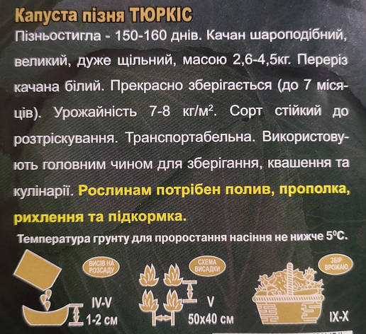 Капуста ТЮРКІС 5 г., фото 3