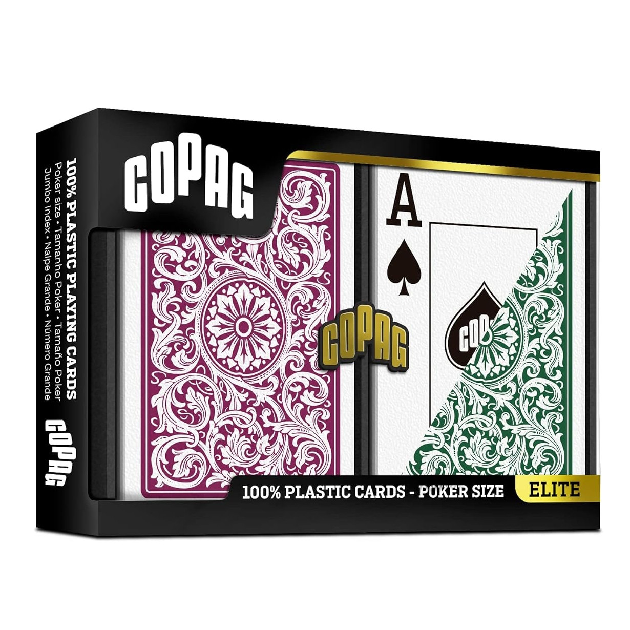 Набір пластикових гральних карт | COPAG 1546 Elite (Burgundy and Green)