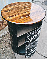 Міні-бар з металевої бочки в стилі лофт з логотипом Jack Daniel's, 70х70х90 см