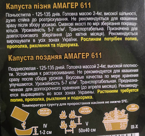 Капуста АМАГЕР 611 5г., фото 3