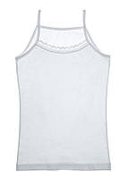 Майка для девочки на тонкой бретельке Donella 4342 10/11 лет 146-152см Белый