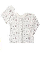 Кофта детская Tiny Rabbit Бома 0340.71 Интерлок пени с рисунком, 74р. молочный