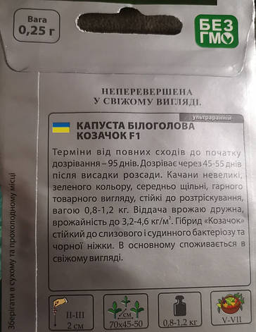 Капуста КОЗАЧОК F1 0.25u/, фото 3