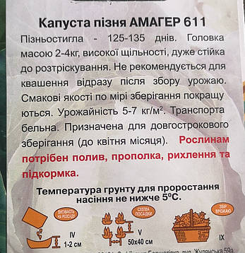 Капуста АМАГЕР 611 1 г., фото 4