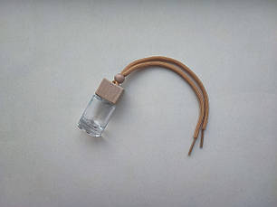 10 мл авто Круглий скляний прозорий ароматизатор флакон, підвісний атомайзер з коричневою кришкою для ефірних масла, фото 1