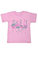 Футболка детская с рисунком Бома 0515.42 Трикотаж тонкий однотонный,122р. розовый фламинго