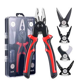 Багатофункціональні комбіновані плоскогубці 5 в 1 зі знімними губками Пасатижі, Стрипер, Кримпер, Але