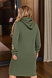 Тепла сукня туніка худі з капюшоном Тканина: тринитка на флісі Розміри: 42-44, 46-48, 50-52, 54-56, 58-60, фото 3