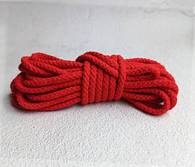 Мотузки для бондажу червона , бавовна, 8м/6мм
