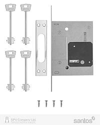 Врізний замок  під ключ SANTOS 1-way lever 257L nc univ bs60мм + відвідна планка
