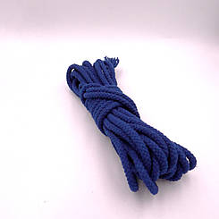 Мотузки для бондажу синя, бавовна,8м/6мм