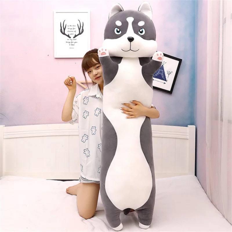 Подушка-іграшка Sofi Soft Хаскі темно-сірий 110 см
