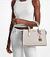 Жіноча сумка Michael Kors Sheila Medium Logo Satchel (кремова) ОРИГІНАЛ, фото 3