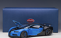 Колекційна модель авто Bugatti Chiron Sport year 2019 french racing blue / carbon 1:18 AUTOart