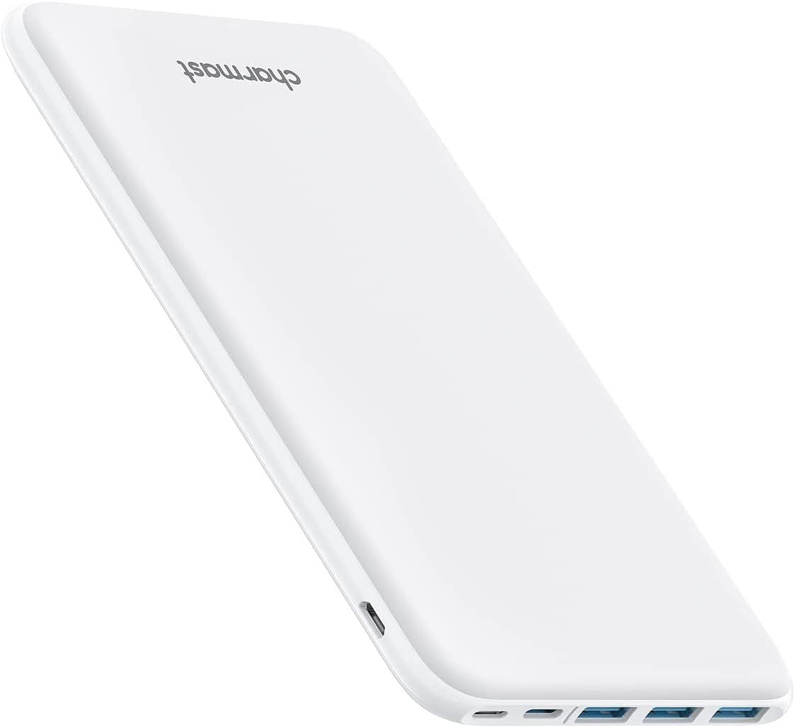 Павербанк Charmast 26800 мАг: USB-C, 3 входи, 4 виходи iSmart, сумісний зі смартфонами та планшетами (білий).