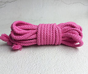 Мотузки для бондажу рожева, бавовна, 8м/6мм