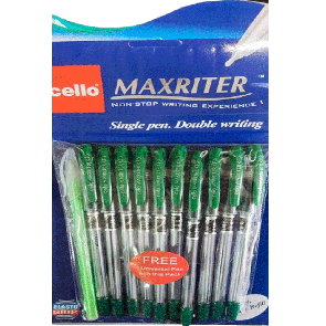 Ручки кулькові  "Cello Maxriter" зелений стержинь  упаковка 10 шт