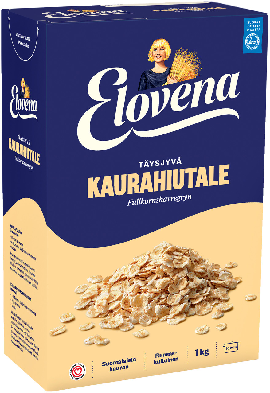 Вівсяні пластівці з цільного зерна ELOVENA 1 кг, (10 шт/ящ)