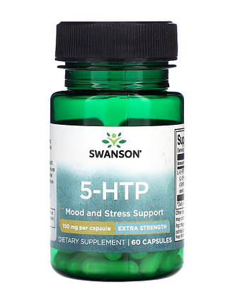 Вітамін для мозку 5-HTP Swanson підвищена сила дії 100 мг 60 капс США, фото 1
