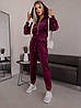 Р-ри 42-48 Стильний спортивний велюровий костюм з короткою кофтиною, фото 3