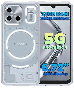 Смартфон DOOGEE Blade GT Silver 12/256Gb 5500mAh Dimensity 7050 5G NFC IP68, IP69 та MIL-STD-810H