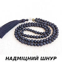 Четки из натурального камня черный Агат Оникс Лава 108 бусин без узлов d 6мм