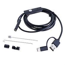 Ендоскоп 5.5mm/ 1m USB-typeC для android (arduino) з підсвічуванням 6 leds
