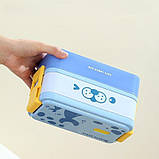 Дитячий ланчбокс-трансформер дво/однорівневий Cute Seals 1400 мл блакитний (LB-173413), фото 4