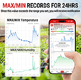 Термогігрометр реєстратор ThermoPro TP350 з Bluetooth, контроль, запис та оповіщення через додаток до 80 м, фото 4