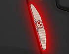 Накладки - катафоти червоний карбон на двері автомобіля, захист від подряпин та вм'ятин з логотипом BMW, фото 3